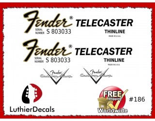 Fender Telecaster Thinline Guitar Decal 186
